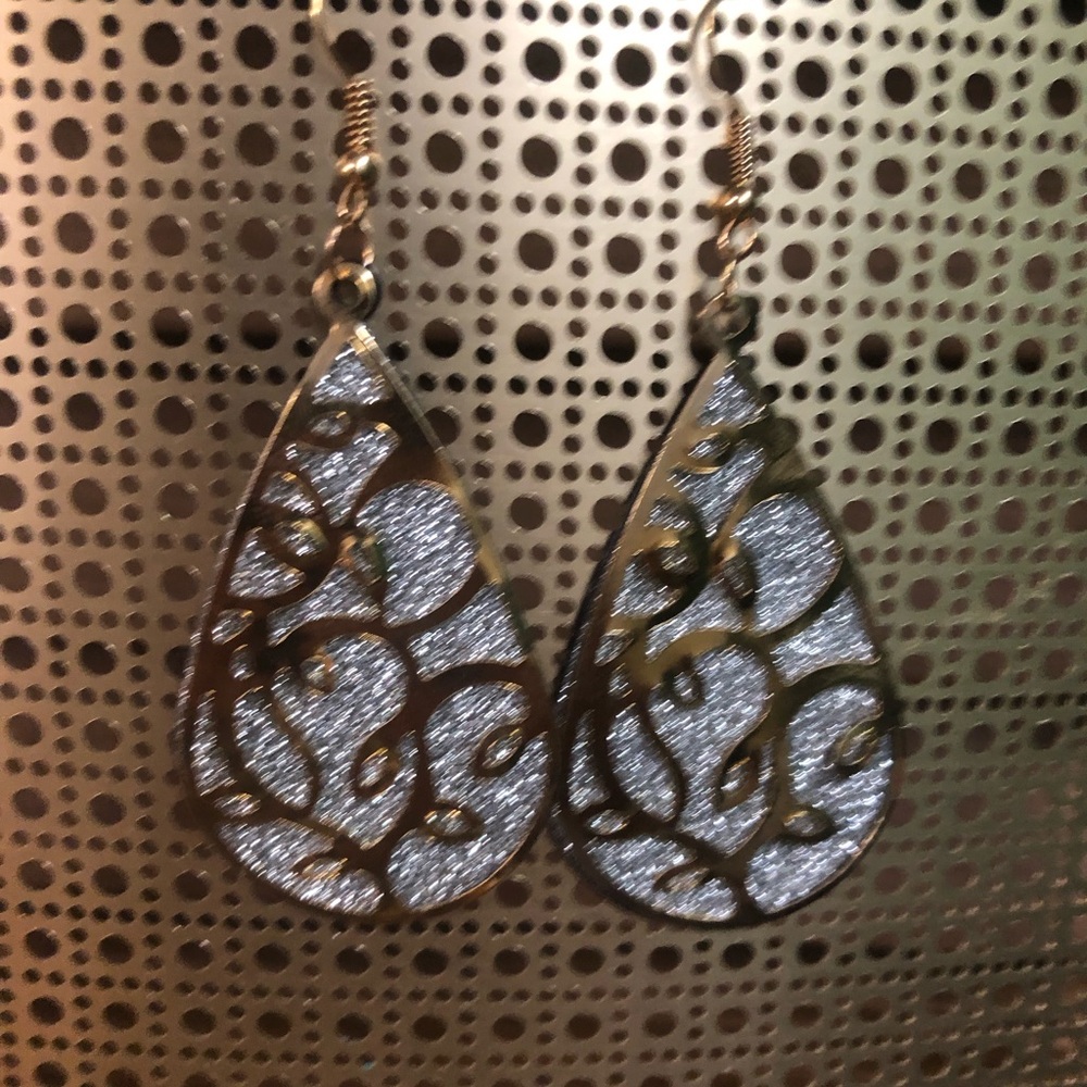 Elegant Gold and Silver Teardrop Earrings